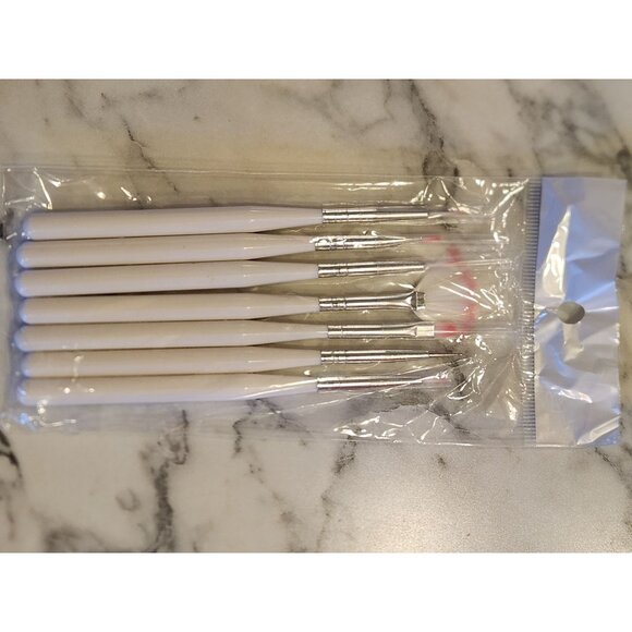 7 Piece White Handle Nail Art Brush Set For Detailed Nail Design & Manicure - Picture 2 of 5